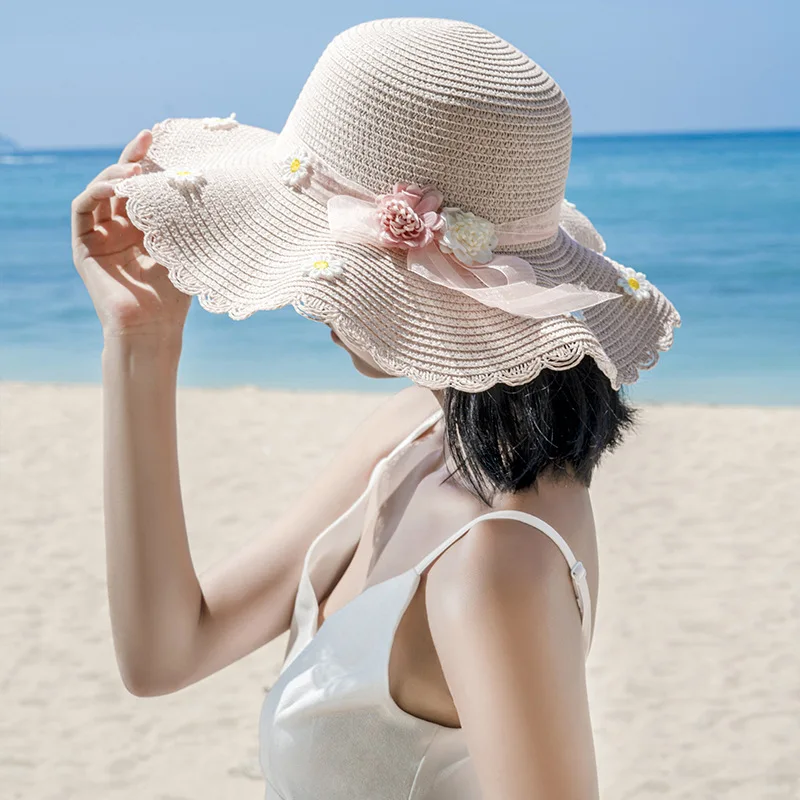 

Шляпа Соломенная женская, для девочек и родителей, лето шляпы для защиты от УФ-лучей, пляжные шляпы флоппи, шляпа с бантом, женская