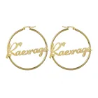 AurolaCo индивидуальные матовые серьги, индивидуальное имя, серьги-кольца из нержавеющей стали, индивидуальные серьги-кольца с именем для женщин, подарки