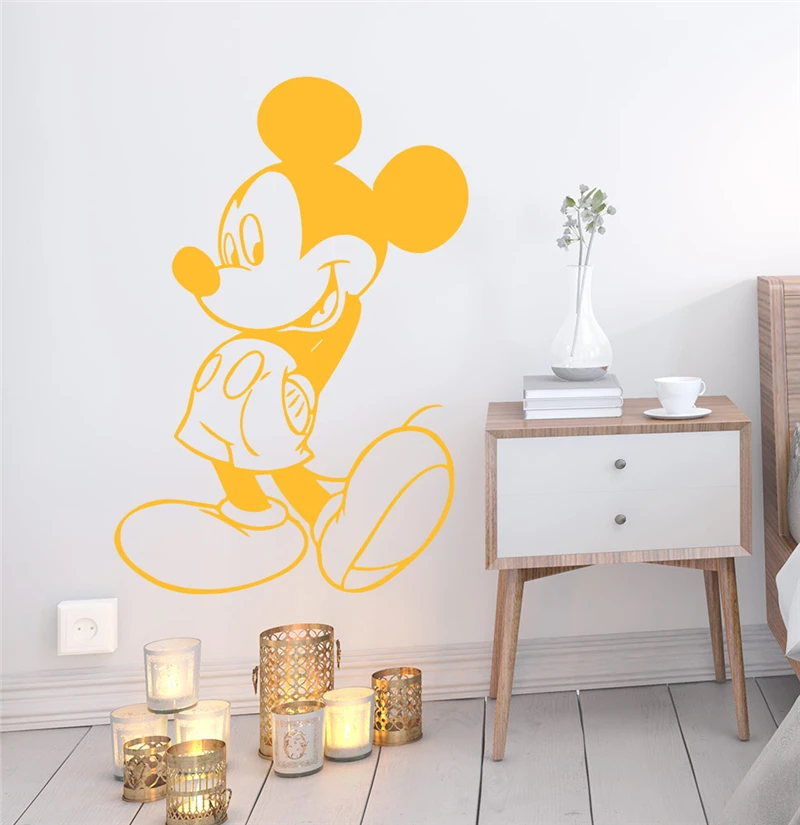 

Disney Cartoon Mickey Mouse Wall Stickers Bedroom Home Decor Accessories Disney Wall Decals Vinyl Mural Art Diy Posters