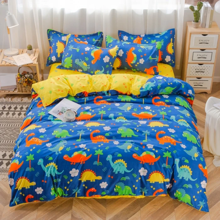 

Cartoon Dinosaurs Duvet Cover Set n Twin Full Queen Size 3/4Pcs Print Bedding Set Flat Sheet/Fitted Sheet Pillow Cases
