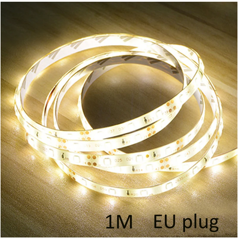1M warm light EUplug Косметический зеркальный светильник 5 в светодиодный светильник s светодиодный в полоску USB светодиодный гибкий ленточный светодиодный светильник s декоративный туалетный зеркальный светильник - Цвет: 1M warm light EUplug
