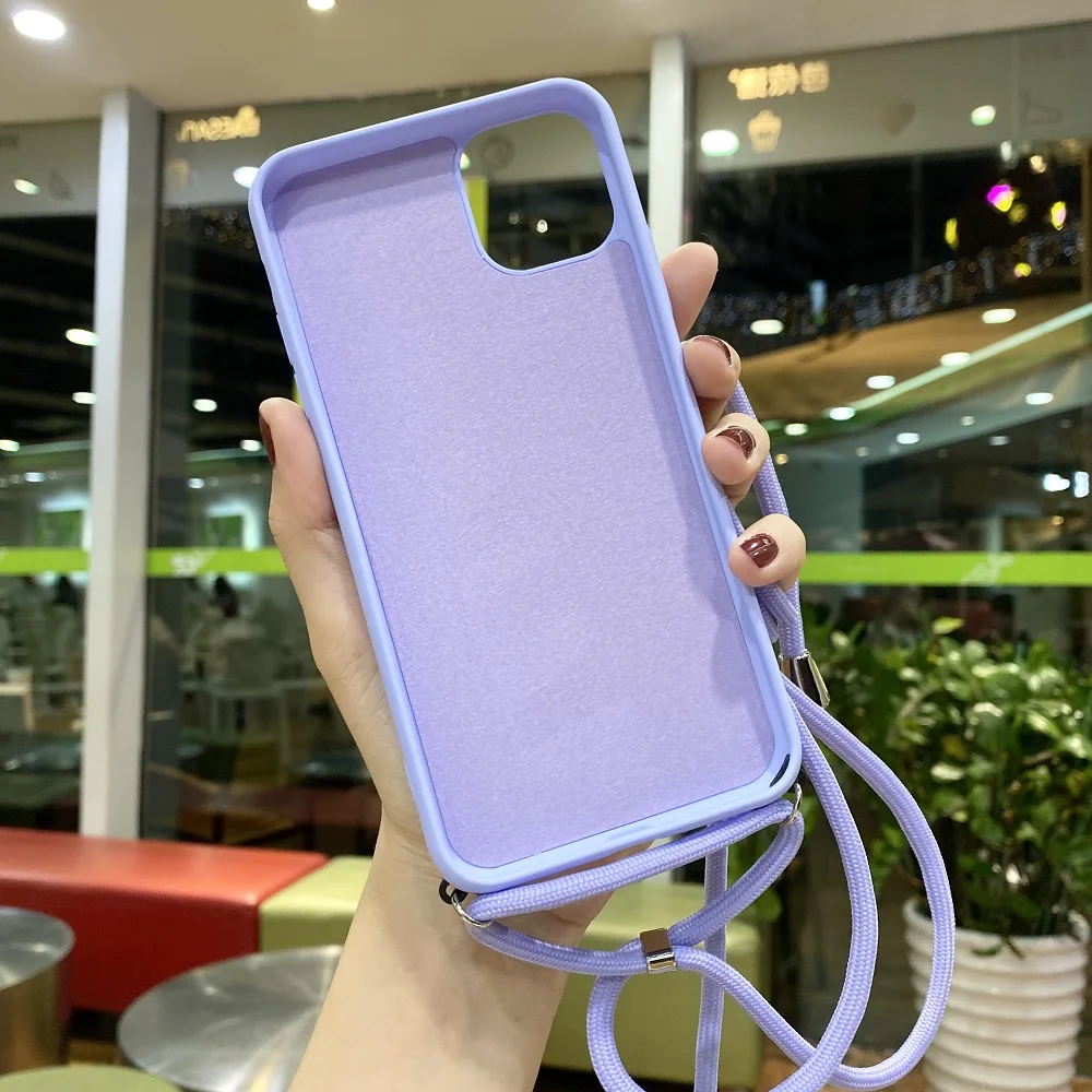 Ottwn сплошной цвет шнур цепи ожерелье ремешок чехол для телефона iPhone 11 Pro X XR XS Max 7 8