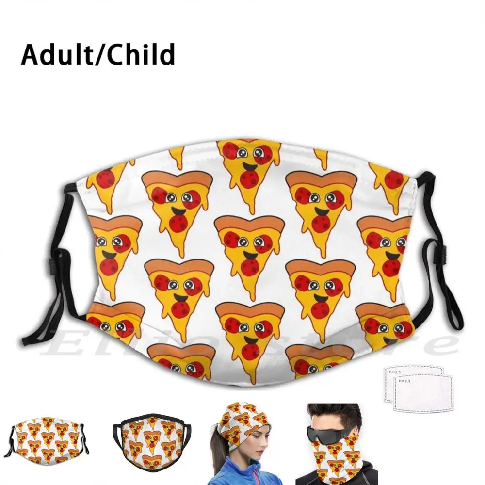 

Милая перечная пицца, кусочки чизи пиццы с маской для лица, многоразовый фильтр Pm2.5 для пиццы, еды, бекона, сыра