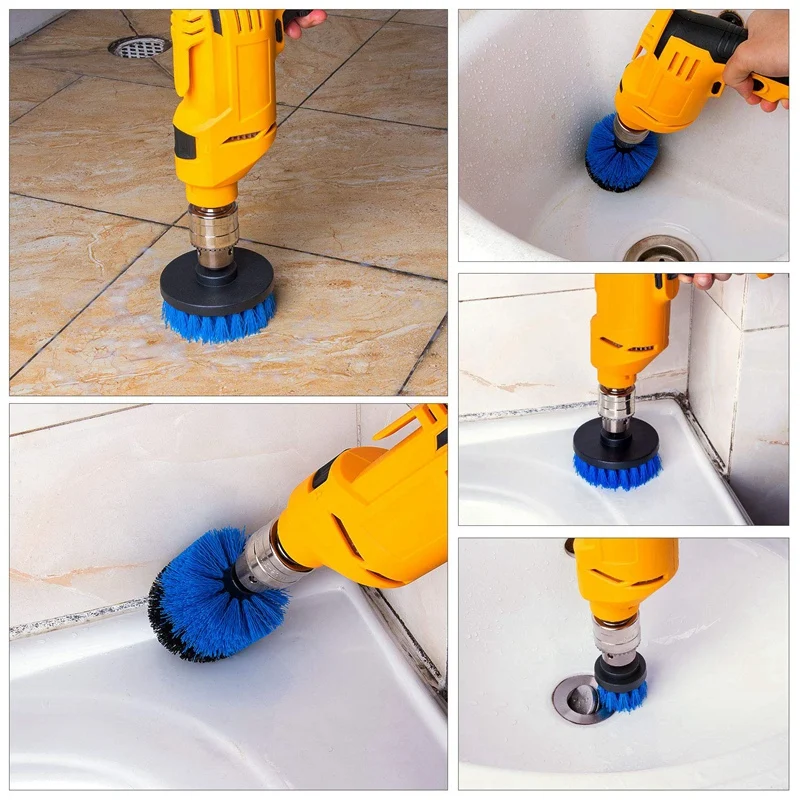 

6-Pcs Drill Brush Attachment Set, Power Scrubber Brushes Cleaning Kit For Bathroom Surfaces Tub, Shower, Tile And Grout