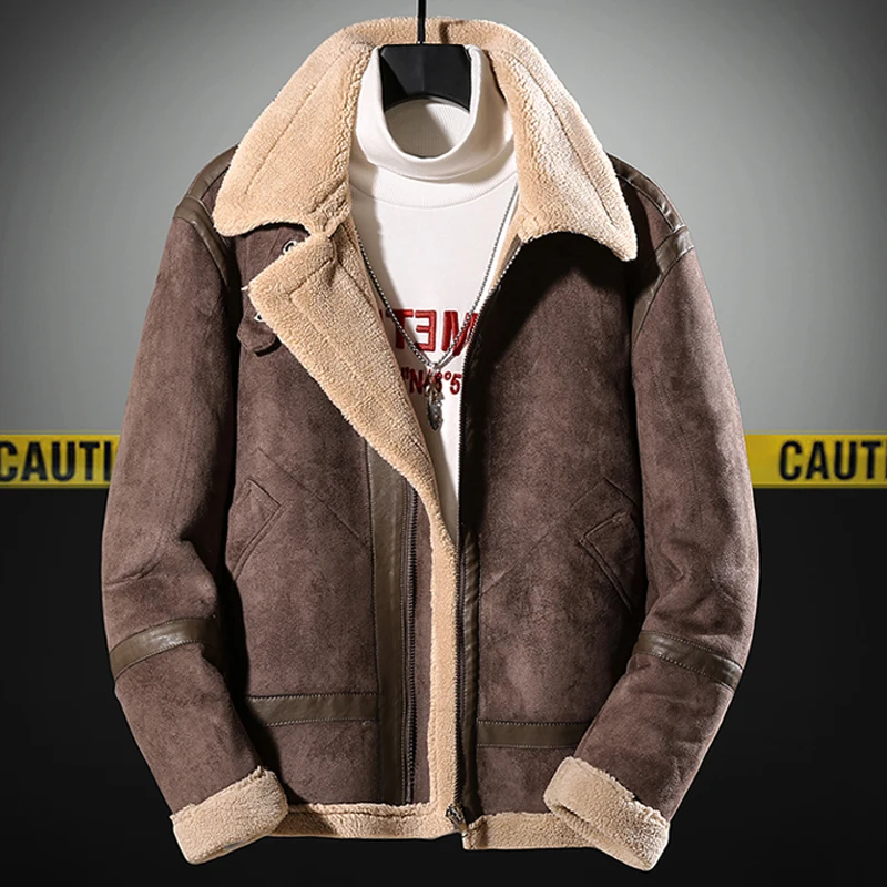 

Biker Men's Faux Fur Coats Plus Size 5XL Velvet Shearling Coats Man Clothing Winter Mens Fur Leather Coats Real Photo 2020 A904