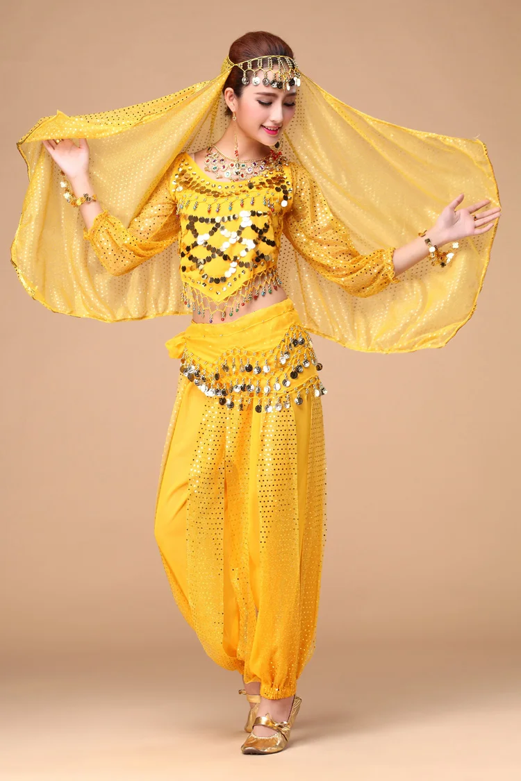 Женский костюм для танца живота комплект из 4 предметов с длинным рукавом