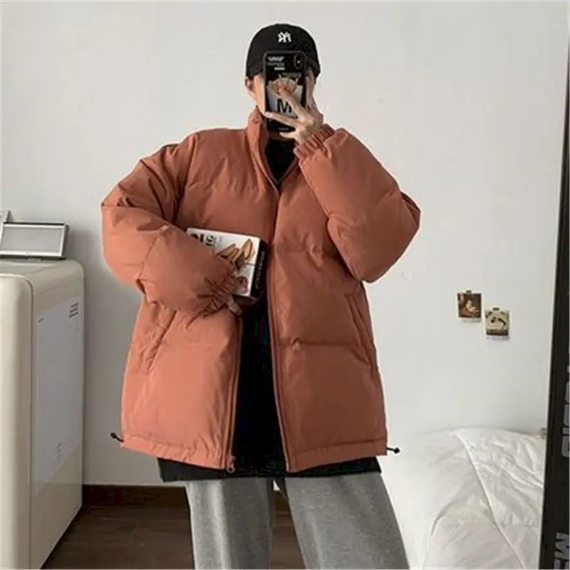 

Men Harajuku Colorful Bubble Coat Winter Jacket 2021 Mens Streetwear Hip Hop Parka Korean Black Clothes Puffer Jackets Clothes