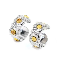 new fashion retro men and women small daisies open ring used for banquet holiday anniversary jewelry gift good quality