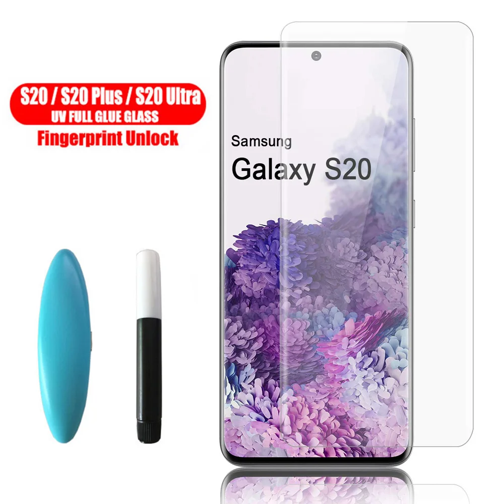 20D УФ S20 utлра экран протектор Защитное стекло для Samsung Galaxy S8 S9 S10 Plus Note 8 9 10 плюс 5G