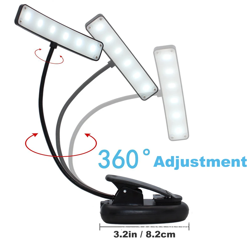 Гибкая Настольная мини подставка для чтения портативная лампа с клипсой