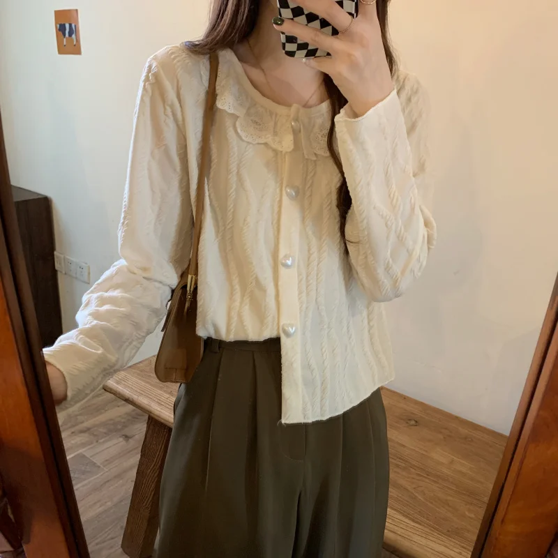 Новинка 2021 французская рубашка с длинным рукавом и воротником для малышей