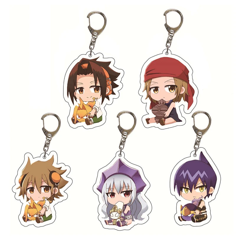 Брелок для ключей манга, шаман, Кинг, Асакура, ио, киояма, Анна, версия Q, Аниме фигурки, акриловый кулон, брелок для ключей, брелок для автомобиля, поклонники, подарок