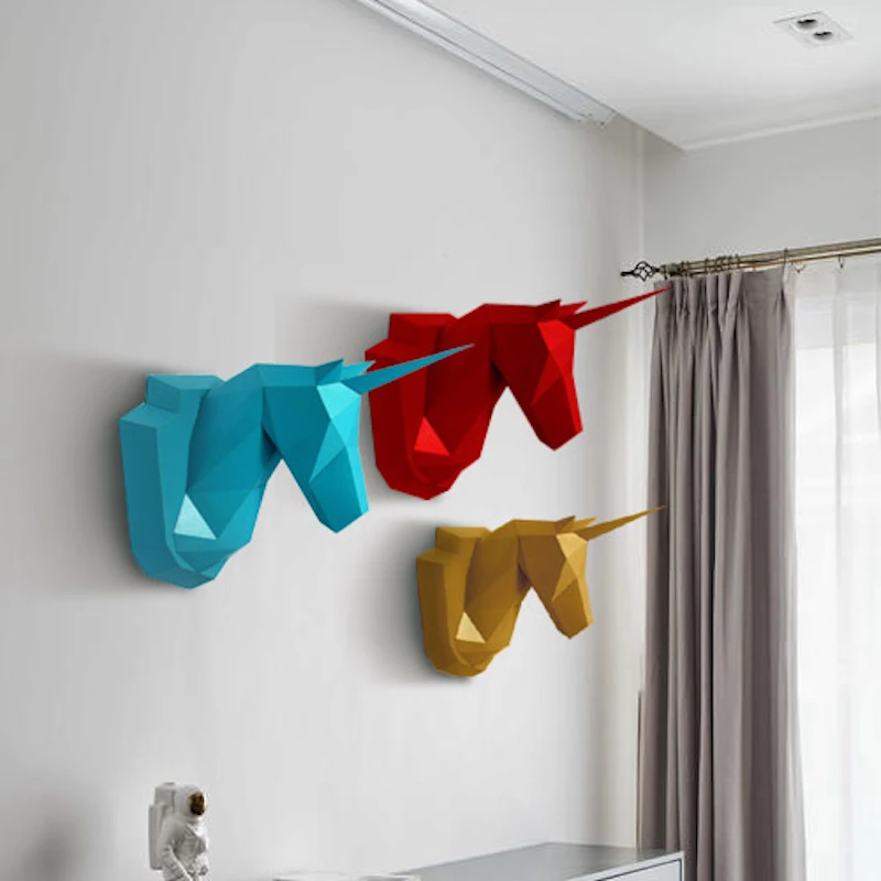 Бумажная 3D модель в виде единорога игрушка домашний декор для гостиной бумажная