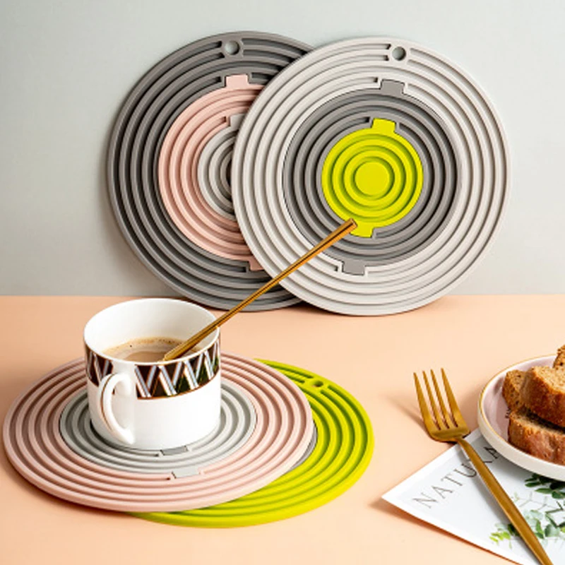 3 в 1 круглый силиконовый теплоизоляционный коврик высокая термостойкость посуда