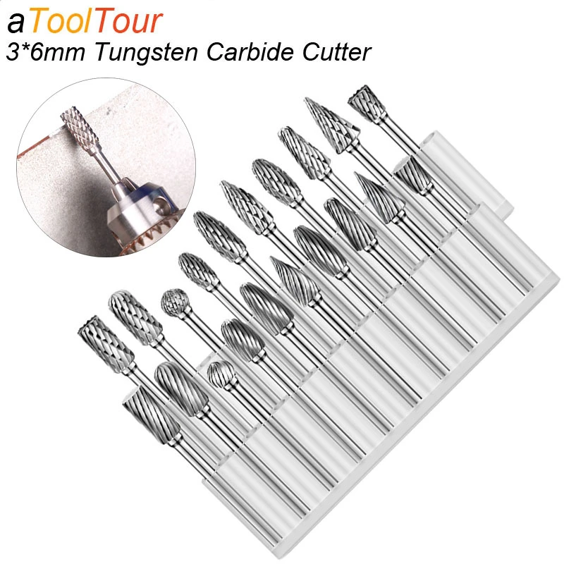 3*6 мм вольфрамовый карбидный Фрезерный резак для черчения Металла Вращающаяся
