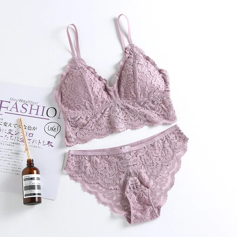 Привлекательный французский кружевной топ треугольный бюстгальтер без камней