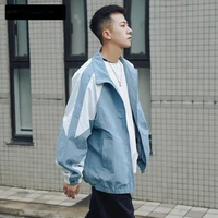 spring autumn jackets for men color contrast patchwork fashion baggy outerwear japanese style harajuku clothes mens clothing