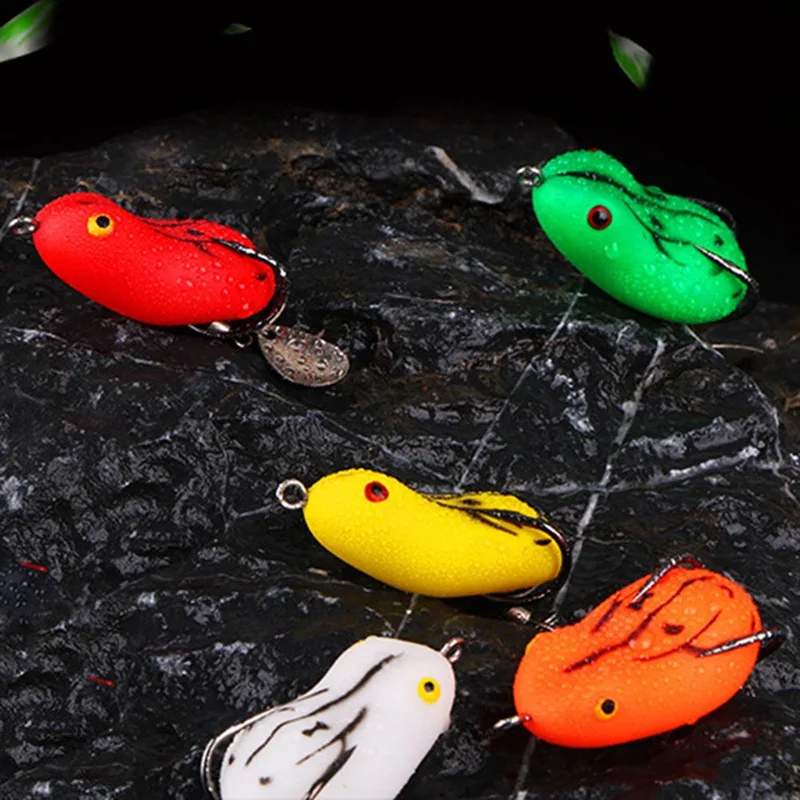 

1PC Soft Frog Fishing Lures Double Hooks 7.2g Top water Ray Frog Artificial Minnow Crank Soft Bait fishing tackle