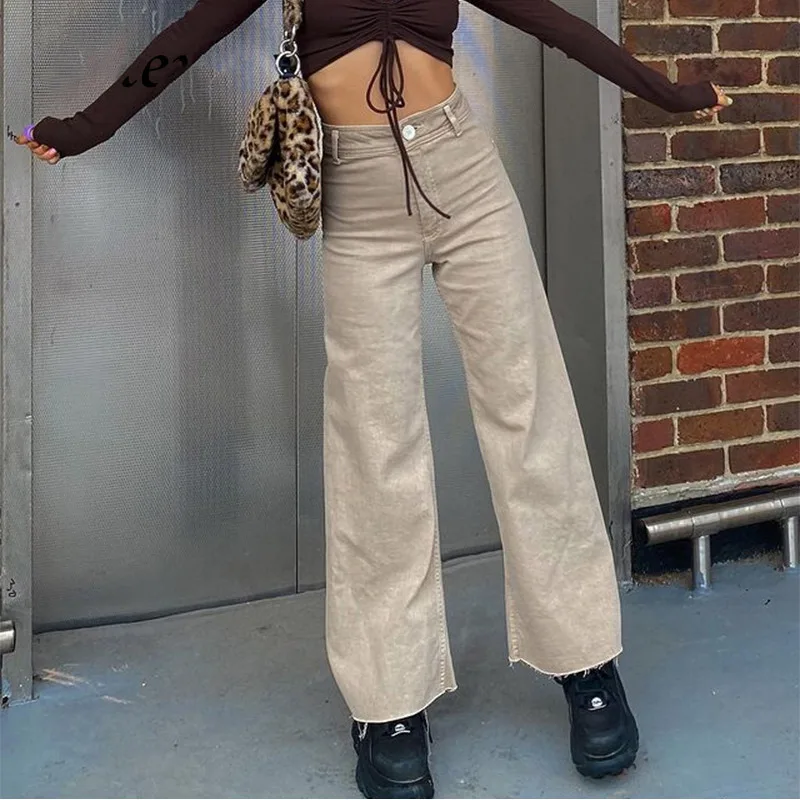 

High Waist Solid Casual Women's Trousers Summer Loose Stright Wide Leg Pants Female 2021 New Fashion Ladies Bottoms Streetwears