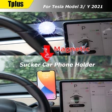 Tplus Sucker Car Phone Holder Mount Stand GPS For Model 3 2021 / Model Y 2021 Navigation Screen Side Pillar Accessories Tplus Sucker Car Phone Holder Mount Stand GPS For Model 3 2021 / Model Y 2021 Navigation Screen Side Pillar Accessories