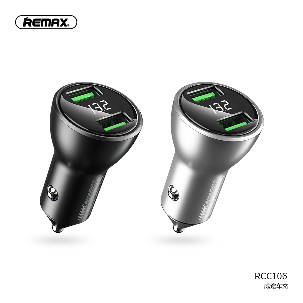 Автомобильное зарядное устройство REMAX 3 4 а с двумя usb портами и светодиодным
