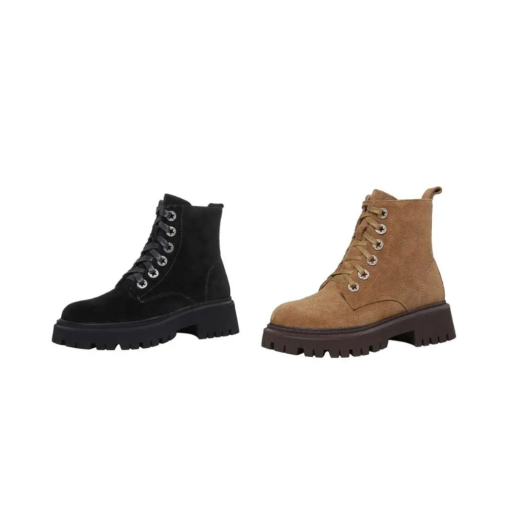 

Krazing pot large size superstar snow boots cross-tied energy round toe thick med heel zipper keep warm fashion ankle boots L30