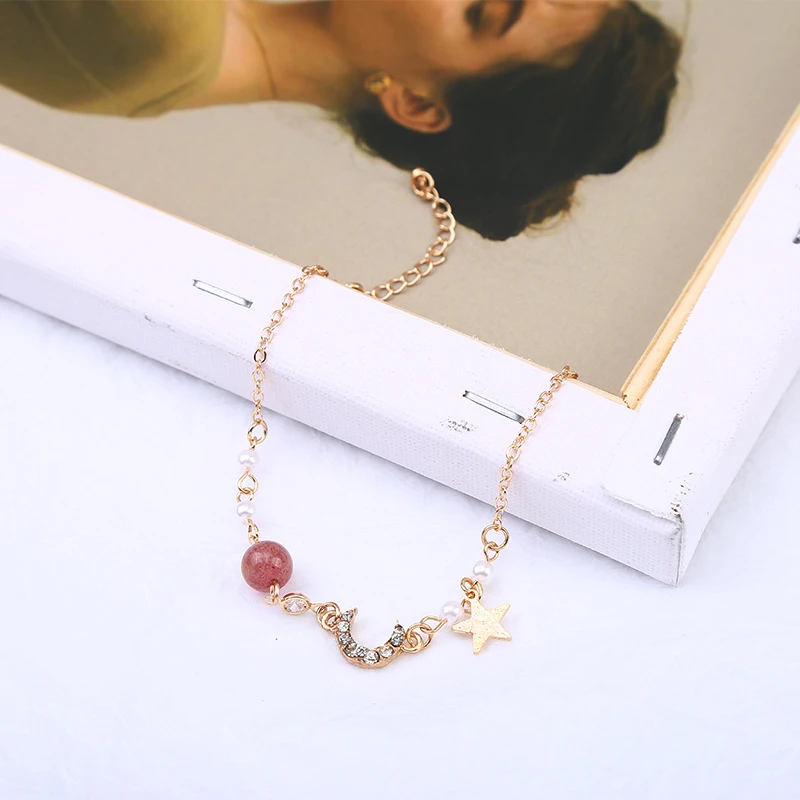 Хрустальный Браслет милая девушка Сердце Звезда Луна мраморный браслет