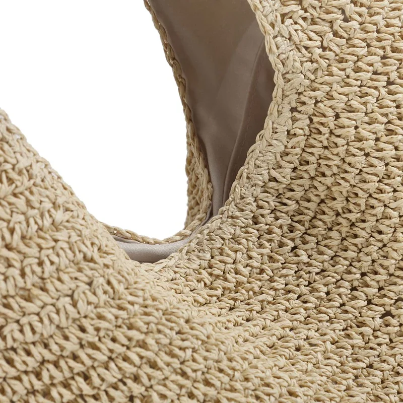 

Korean Version Ins Wind Beach Holiday Style New Handmade Woven Bag Shoulder Simple Solid Color Wild Straw Bag