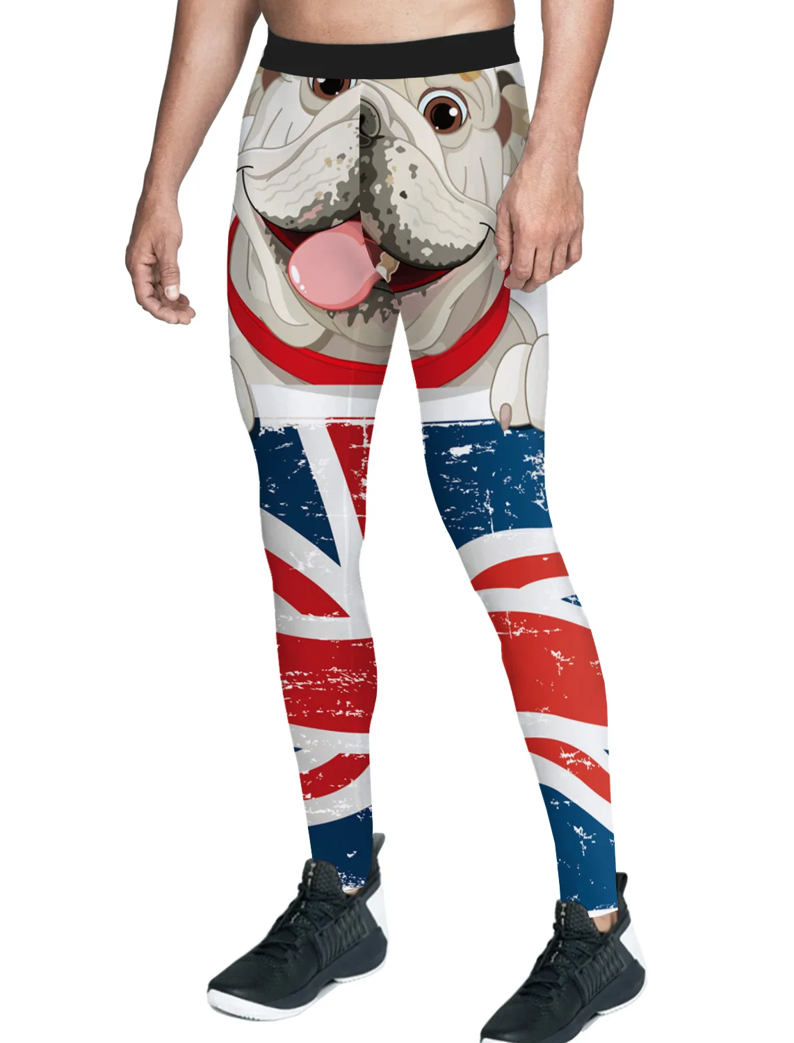 Штаны для домашних животных с изображением мопса и британского флага Мужские