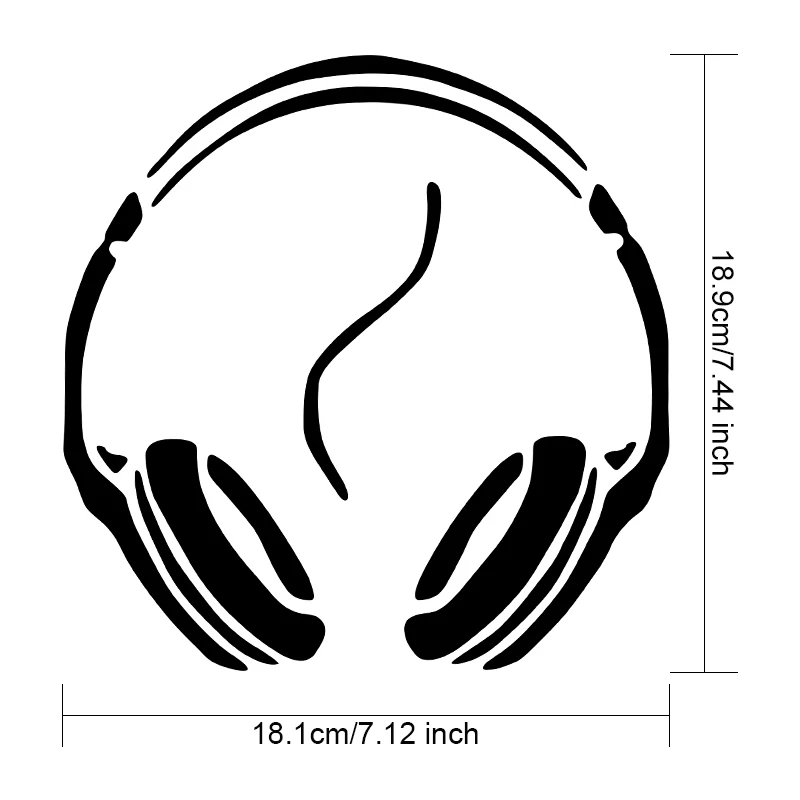 

Headphone Music DJ Wall Vinyl Car Window Bumper Laptop Locker Glass Earphone Tail Logo Stickers and Decal Car Accessories