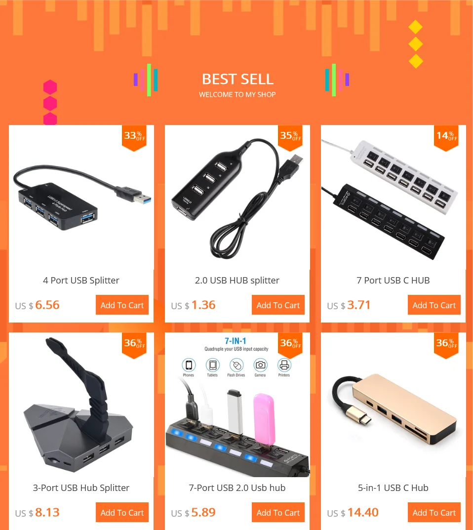 Высокоскоростной usb-хаб с 4 портами 2,0 разветвитель 4,8 Гбит/с адаптер Usb C концентратор Usb разветвитель для портативных ПК Компьютерные аксессуары