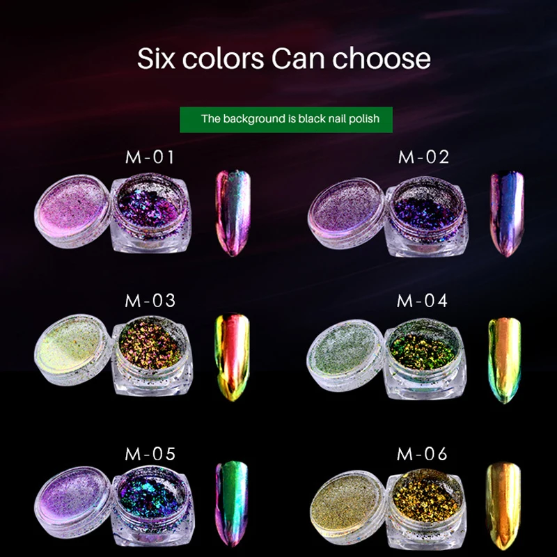 

Mirror Sparkly Pigment Nail Glitter Powder Manicure Tips Nail Dust Metallic Color UV Gel Polishing Nail Art Tips 3D Decorations