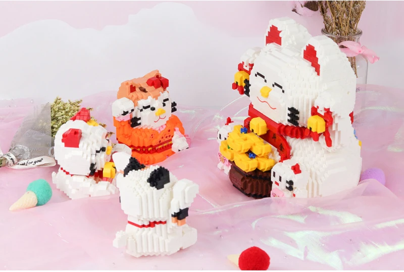 HC большой Лаки Фортуна Cat Деньги счеты НДС животных 3D модель DIY Алмазная мини