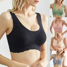 Thai látex underwear sutiãs para mulher mais tamanho M 3XL push up bralette sutiã sem costura topo bh conforto de refrigeração reúne almofada à prova de choque (2)