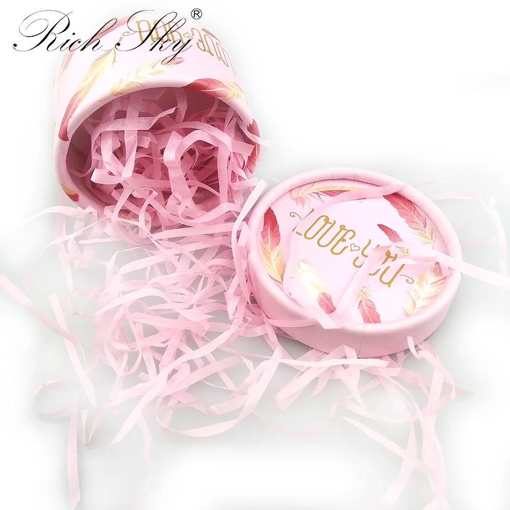 Большой красивый розовый круглый ящик Rich sky для норковых ресниц 5