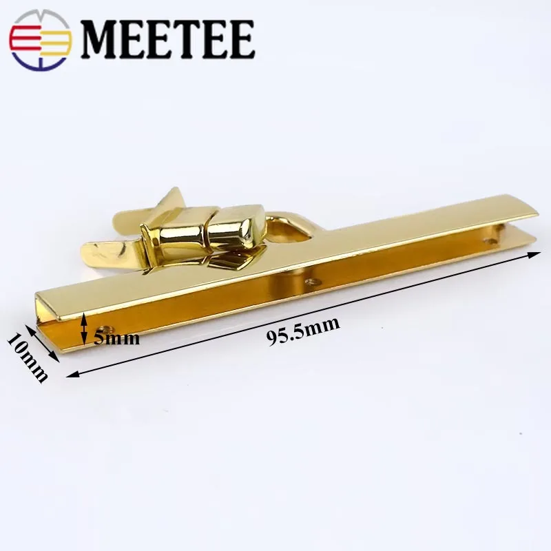 Meetee 2/5 шт 96x11 мм металлический прямоугольный замок сумка с пряжкой Крышка зажим