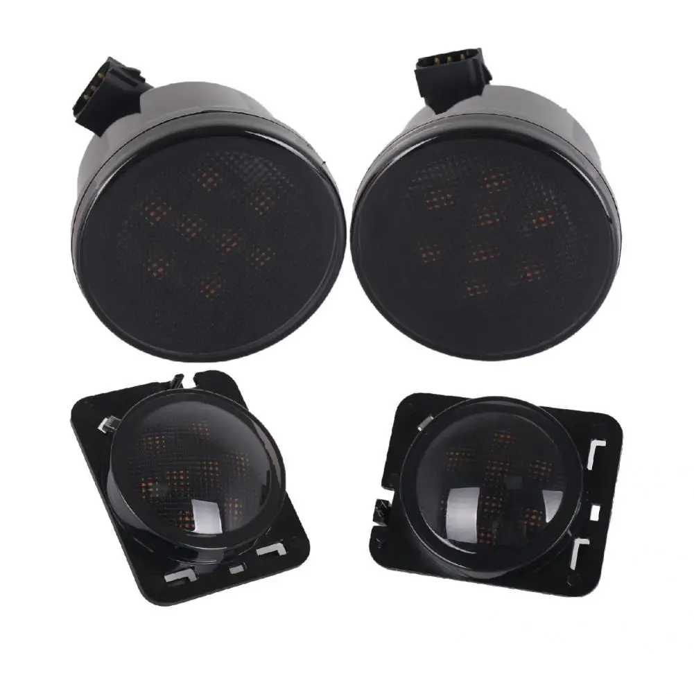 

Durable 4Pcs Excellent Dustproof LED Side Marker Lights Black Side Marker Lights Practical