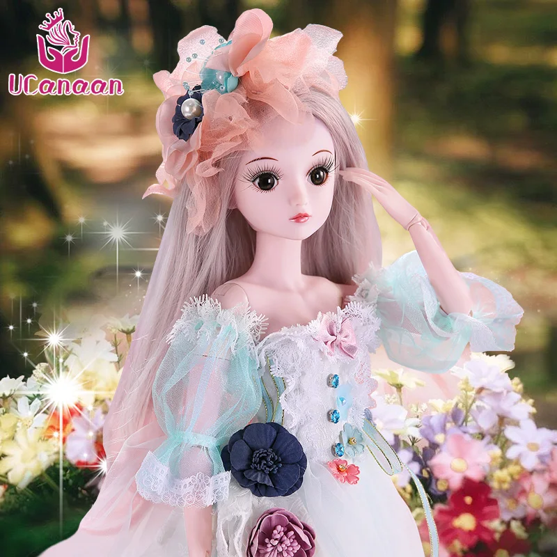 UCanaan 23,6 дюймов BJD куклы с 19 шарнирными шарнирами SD Одежда для кукол наряд обувь парик волосы макияж для девочек подарок и куклы Коллекция