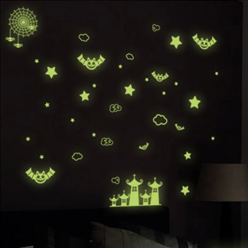Светящиеся наклейки в виде Галактики звезд Луны планет светящиеся темноте