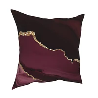 burgundy gold agate pillowcase home decor texture cushion cover throw pillow for living room double sided printing unique