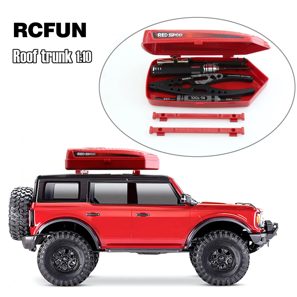 

Red RC Car Roof Luggage Box For 1/10 TRAXXAS TRX-4 G500 TRX4 TRX-6 G63 Defender Bronco scx10 II scx10 III 90046 90047 AXIAL D90