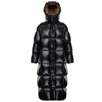 glossy plus size winter down jacket female 2021 new 90 white duck hooded womens coat puffer jacket warm quilted women parkas