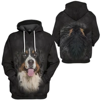 3d printed hoodie bernese mountain frontback for women unisex harajuku fashion animal hooded sweatshirt casual jacket pullover