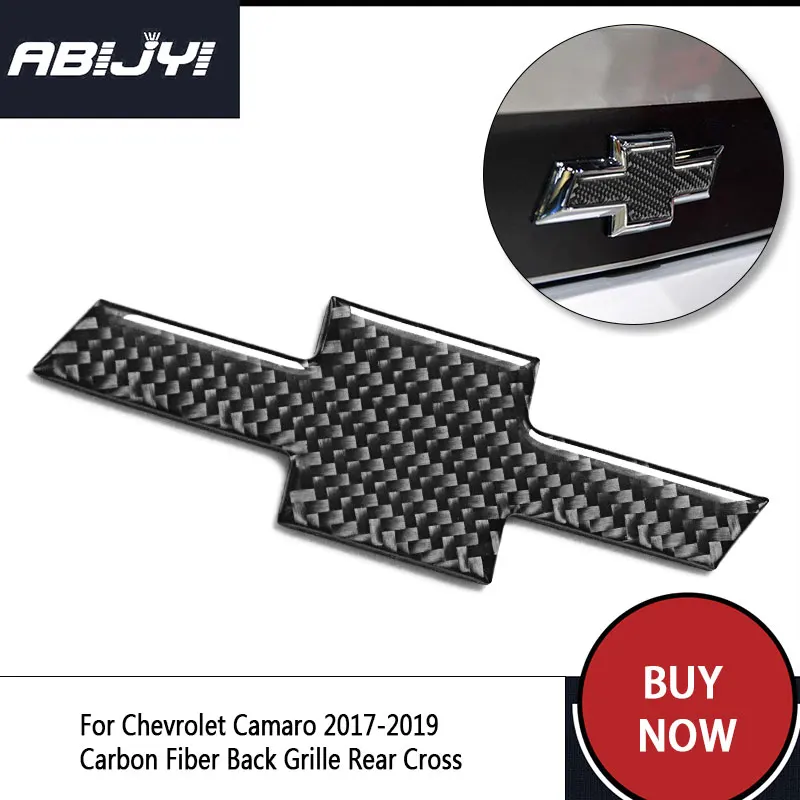 

Car styling Carbon Fiber 3D Sticker for Chevrolet Camaro 2017-2019 Car Trunk logo label Frame Cover Sticker