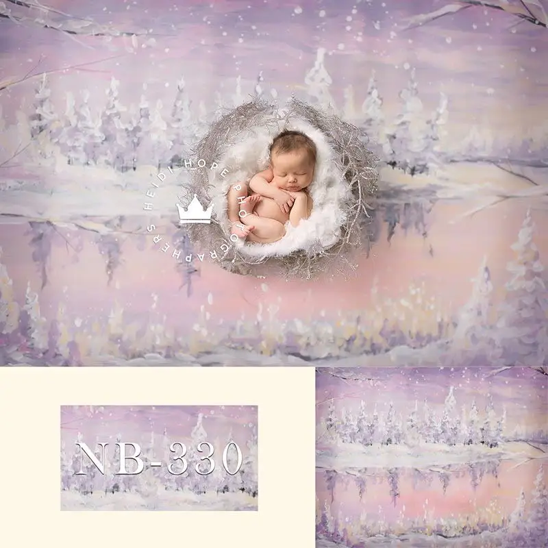 

Newborn Photography Background Winter Snow Backdrop for Shooting Studio Kids Portrait Banner Baby Shower Prop Photo Booth