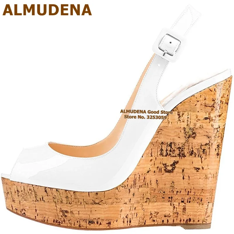 ALMUDENA/модельные туфли на танкетке с пробковой платформой Туфли гладиаторы
