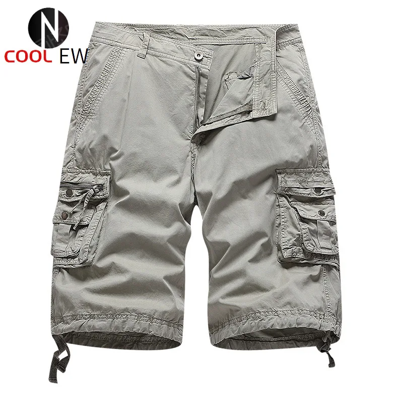 

2021 Summer New Hot Men's Clothing Workwear Large Size Casual Loose Multi-Pocket Oversize Cropped Pants Middle Shorts Pants