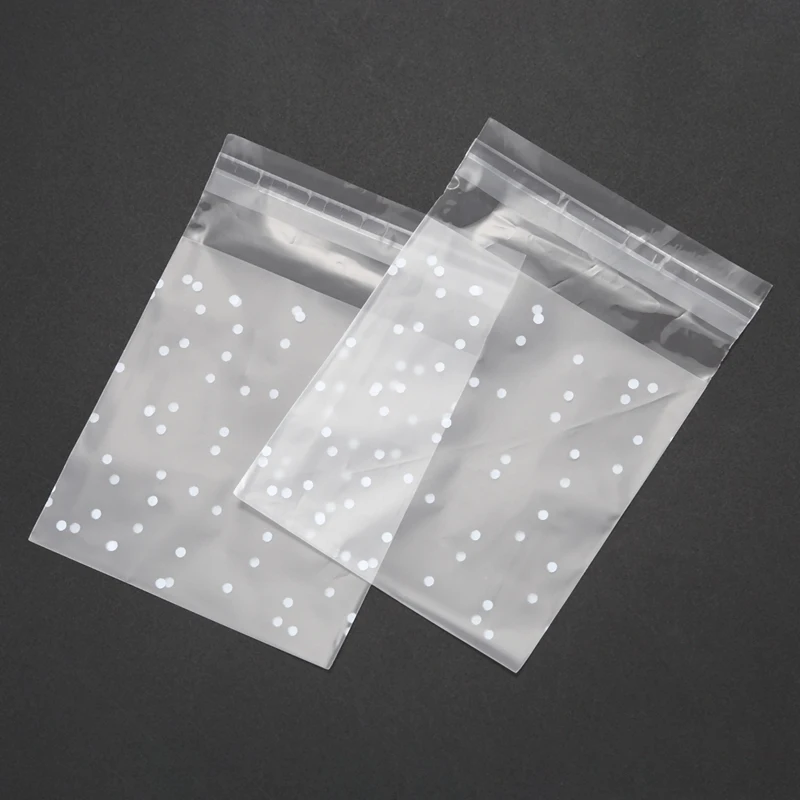 100pcs Frosted Cute Dots Plastic Pack Candy Cookie Soap Packaging Bags Cupcake Wrapper Self Adhesive Sample Gift Bag | Дом и сад