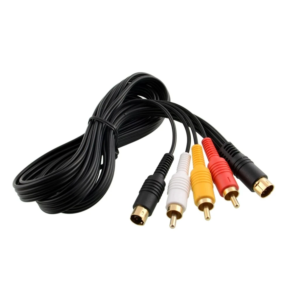 

100 Pcs S-Video AV RCA Audio Video Cord Cable for SEGA Saturn SS