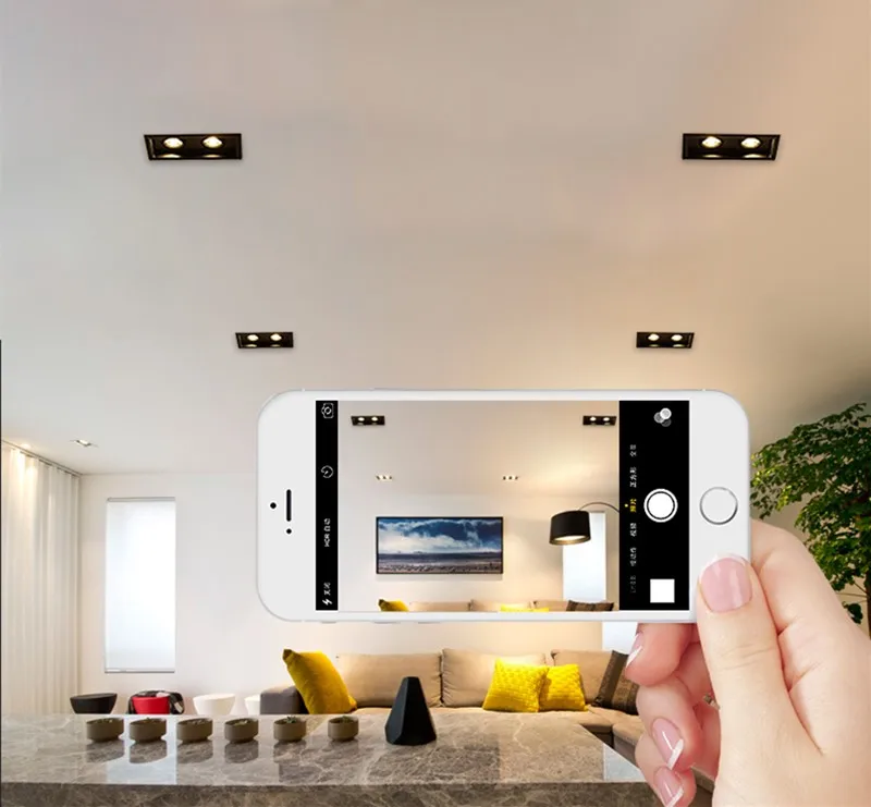 Lámpara LED de techo para el hogar, lámpara de luz LED de techo de LED regulable cuadrada superbrillante, empotrada, COB 10w 20W 30w, AC85-265v, 1 ud.